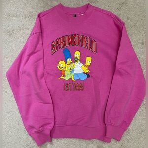 H&M pink Simpson graphic sweater